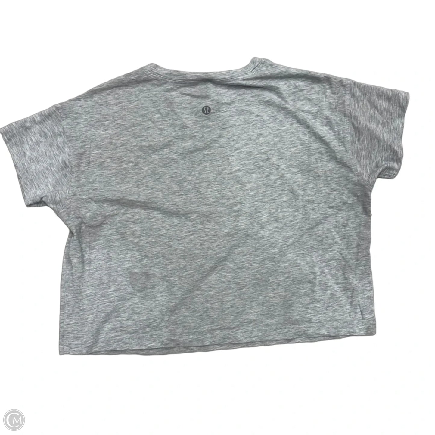 Athletic Top Short Sleeve By Lululemon In Grey, Size: Xs