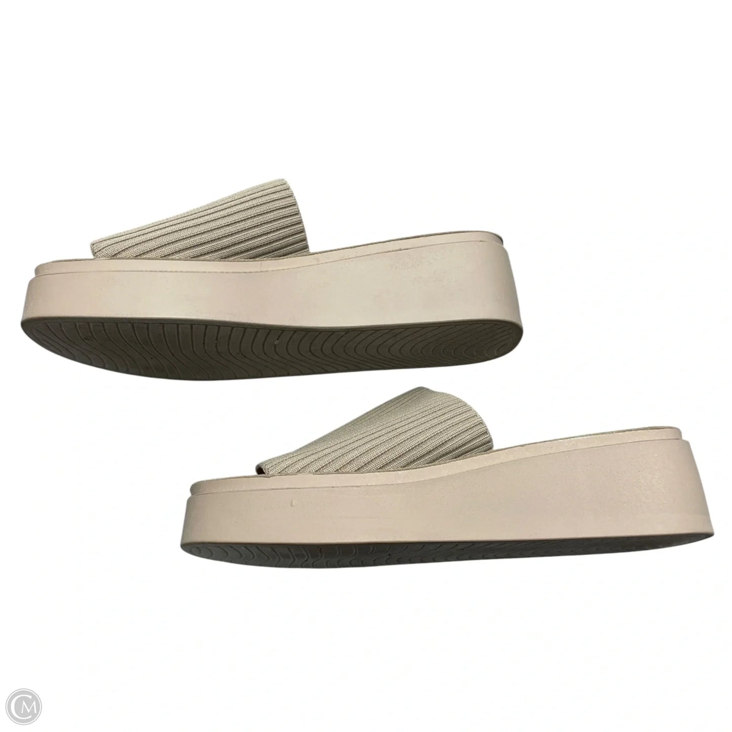 Sandals Heels Platform By Cushionaire In Cream, Size: 7