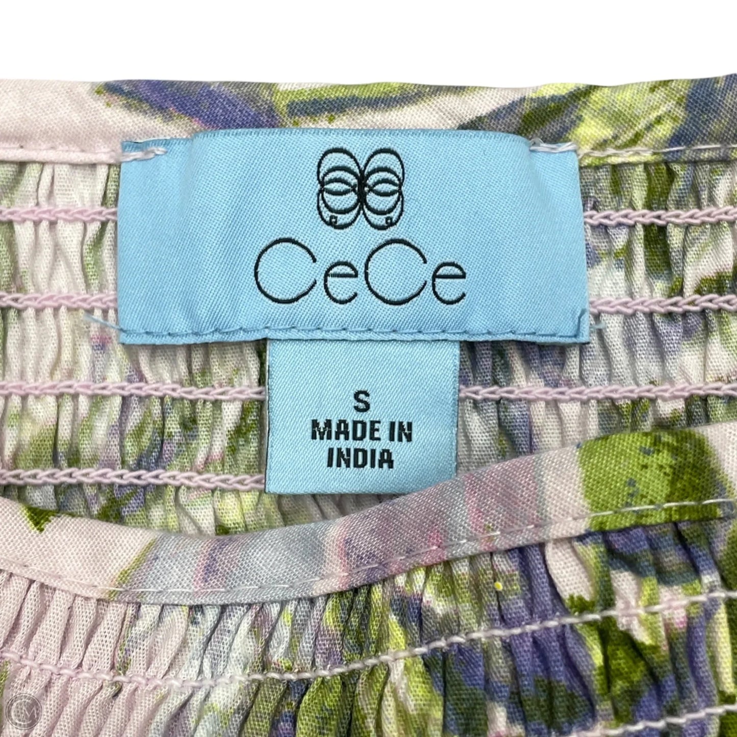 Top Short Sleeve By Cece In Green & Purple, Size: S