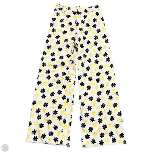 Jeans Wide Leg By Zara In Blue & Yellow, Size: 8