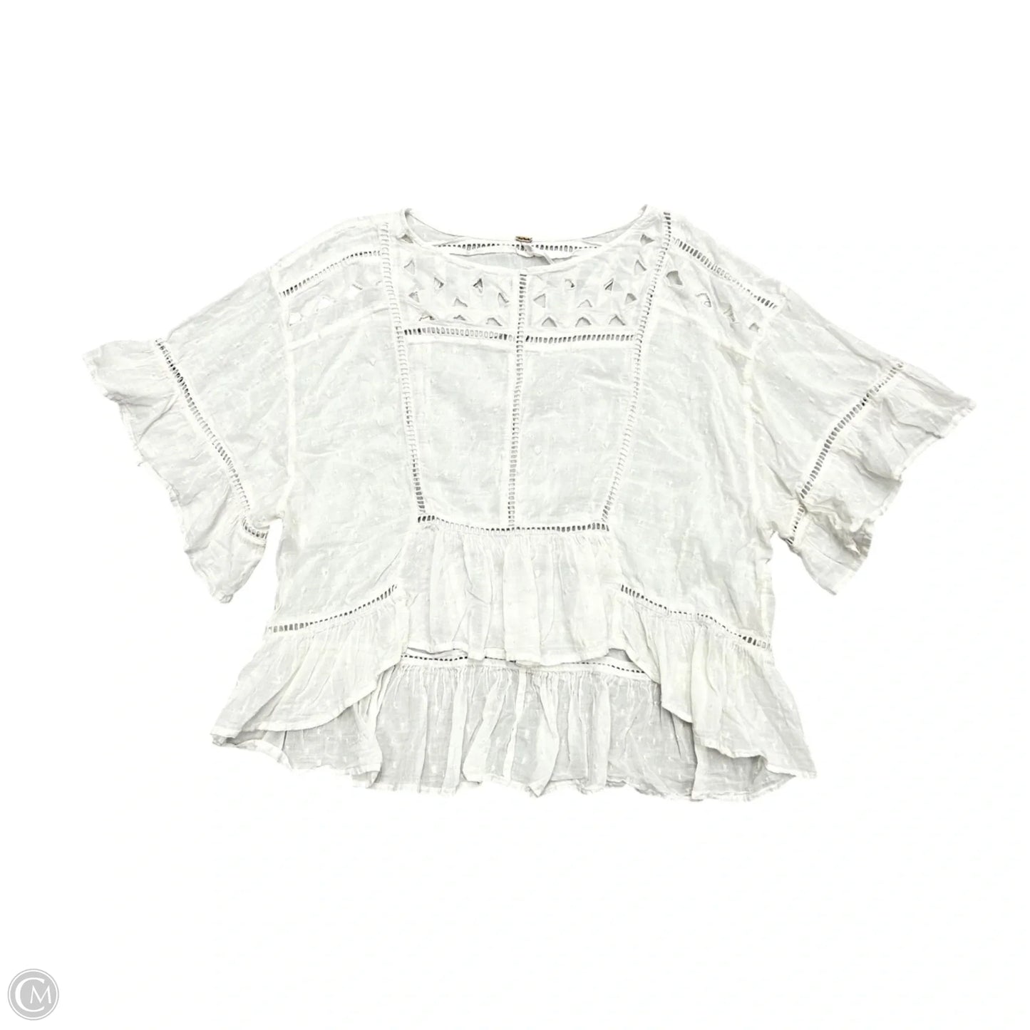 Top Short Sleeve By Free People In White, Size: Xs
