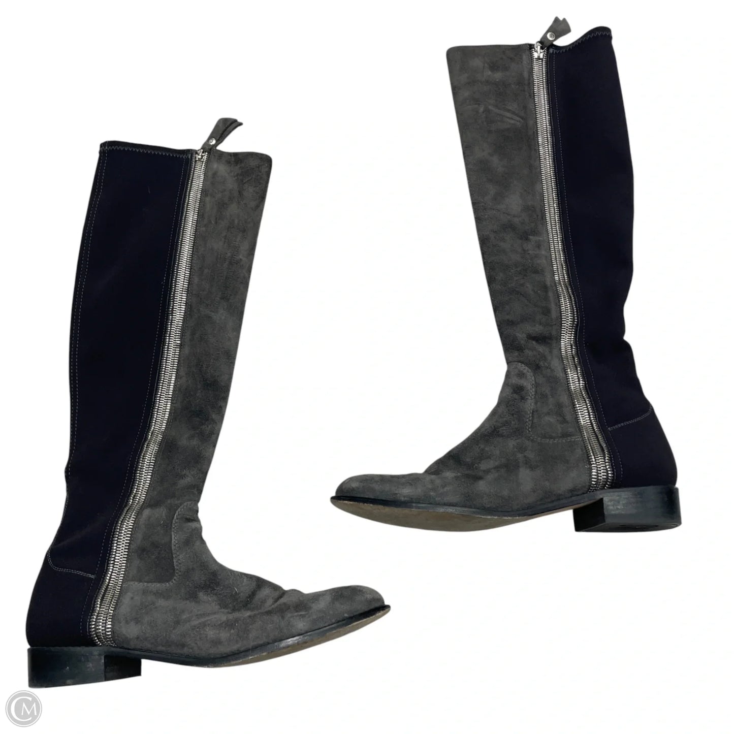 Boots Designer By Stuart Weitzman In Black & Grey, Size: 8.5