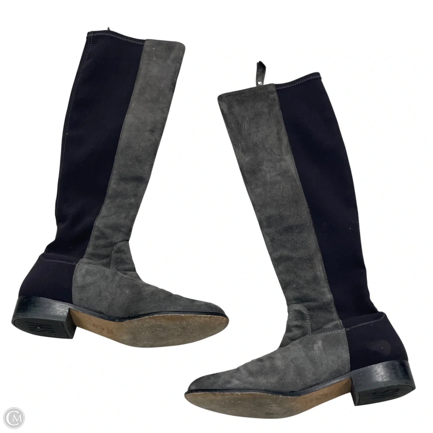 Boots Designer By Stuart Weitzman In Black & Grey, Size: 8.5