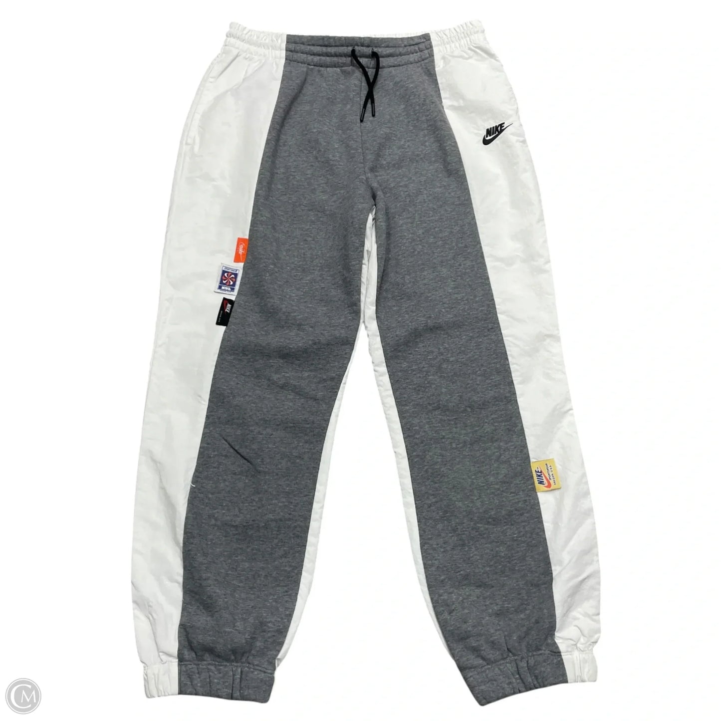 Athletic Pants By Nike In Grey & White, Size: L
