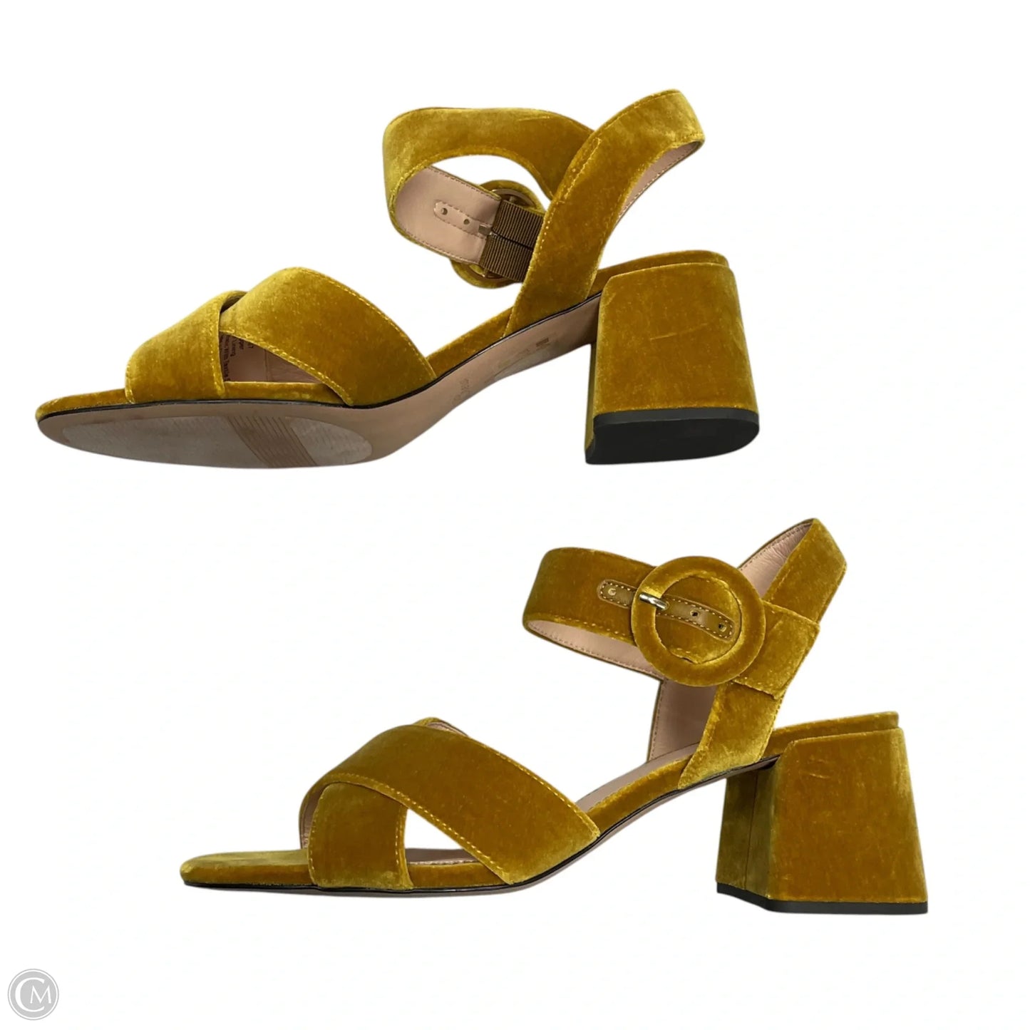 Sandals Heels Block By J. Crew In Yellow, Size: 9