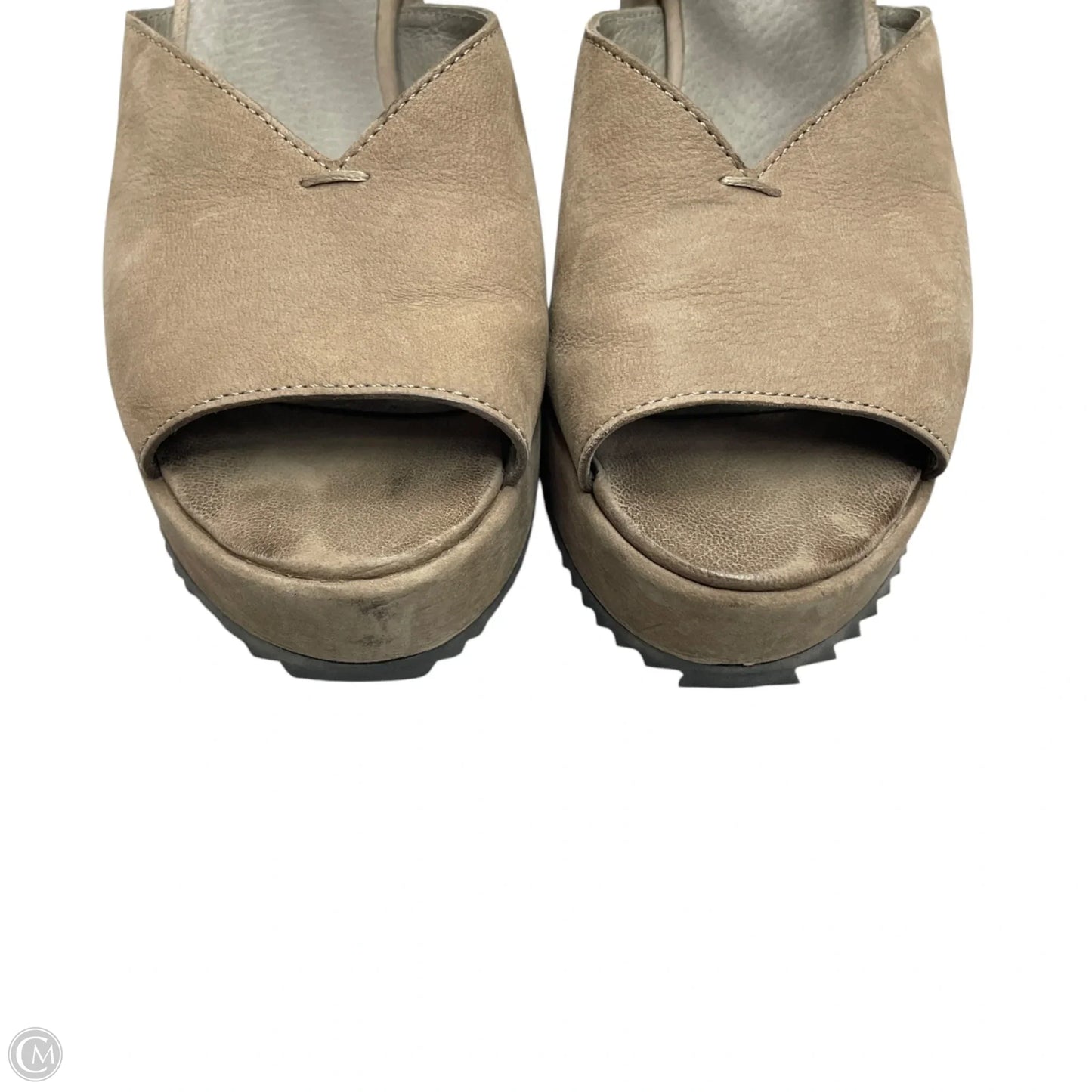Sandals Heels Wedge By Eileen Fisher In Taupe, Size: 8.5