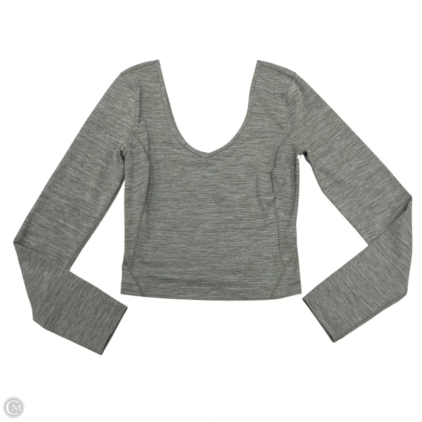 Athletic Top Long Sleeve Collar By Lululemon In Grey, Size: S