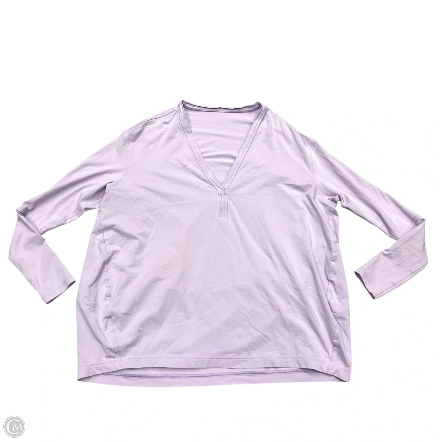 Athletic Top Long Sleeve Collar By Lululemon In Purple, Size: M