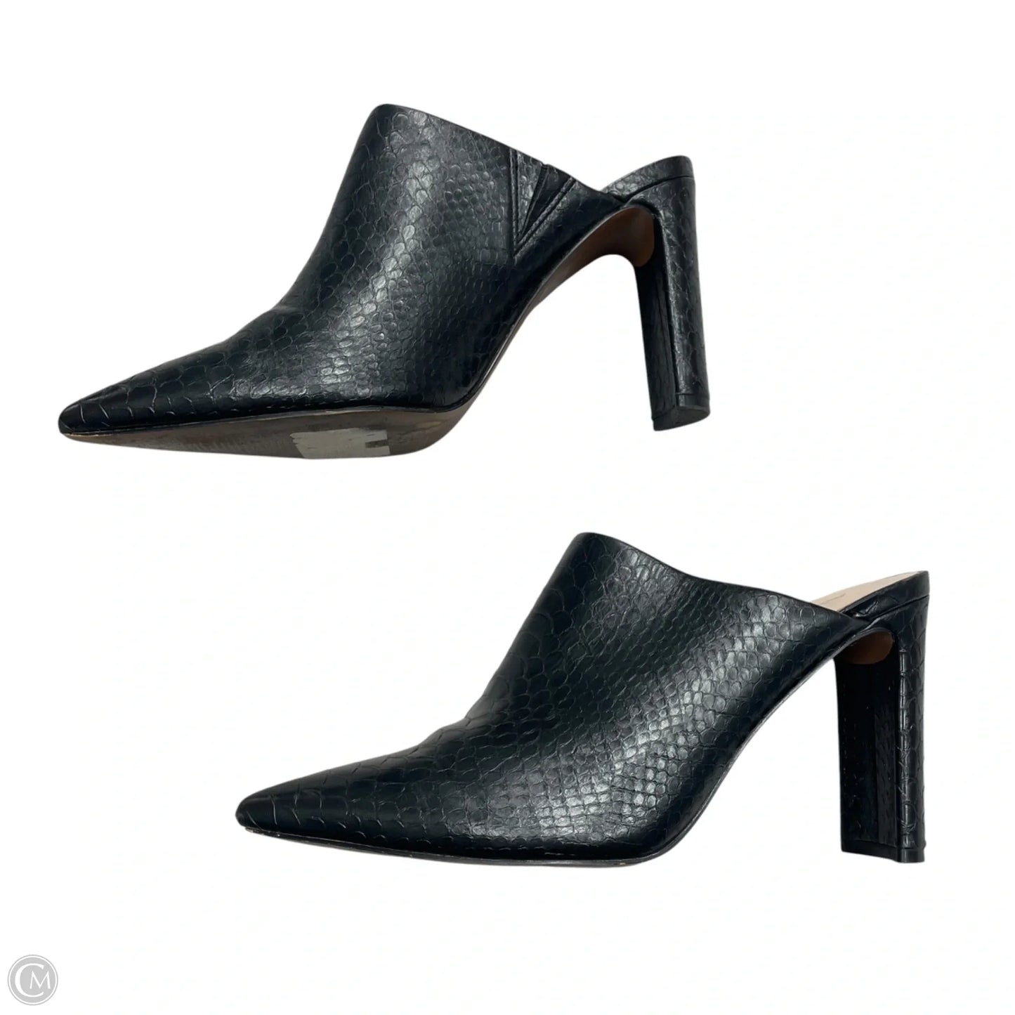 Sandals Heels Stiletto By Michael By Michael Kors In Black & Gold, Size: 9.5