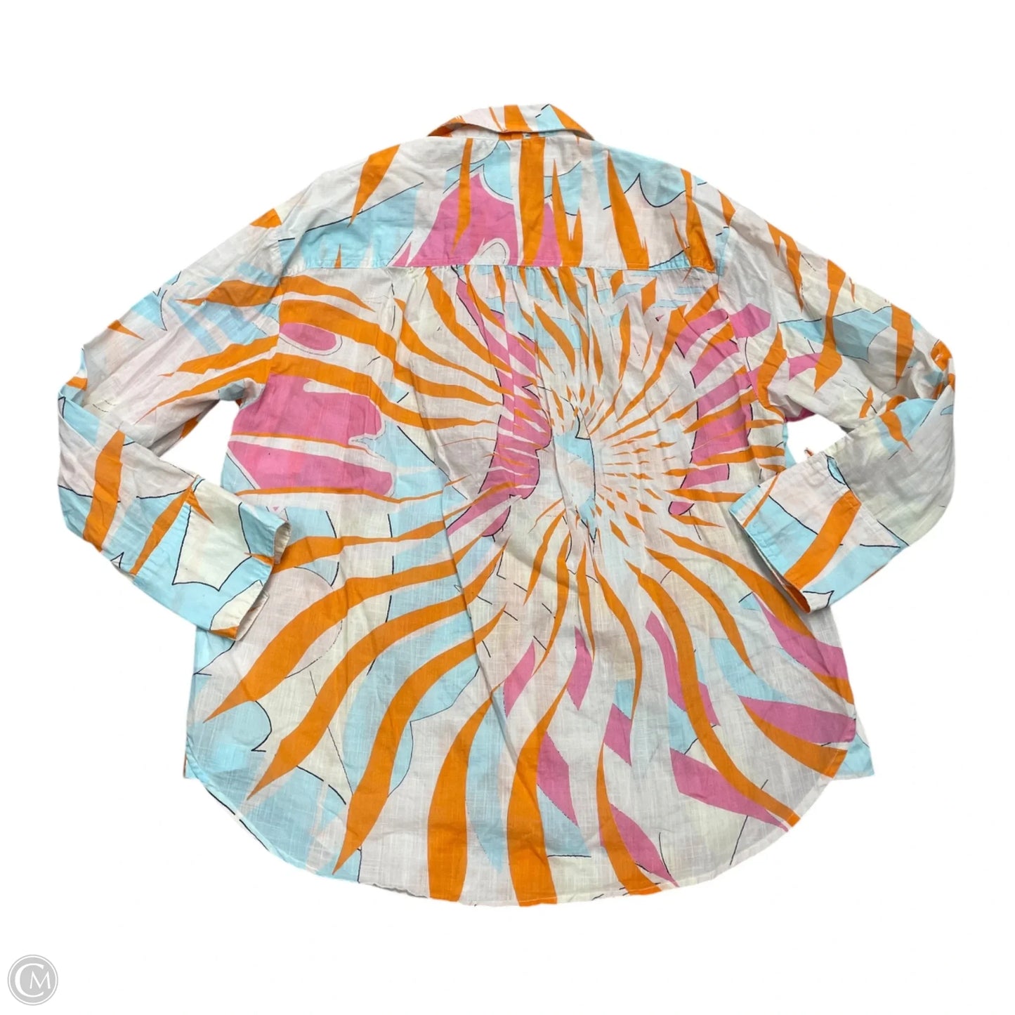 Top Long Sleeve By Maeve In Blue & Orange, Size: M