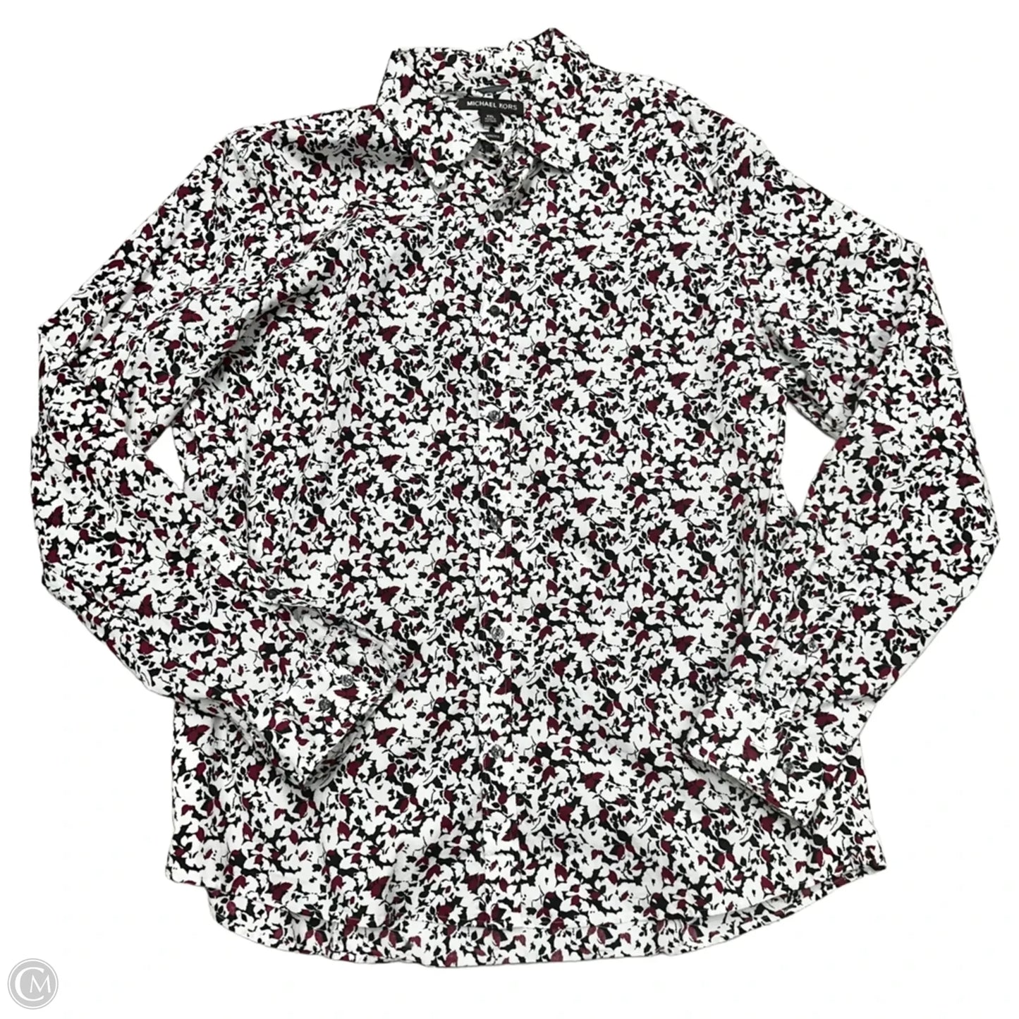 Top Long Sleeve Designer By Michael Kors In White, Size: Xxl