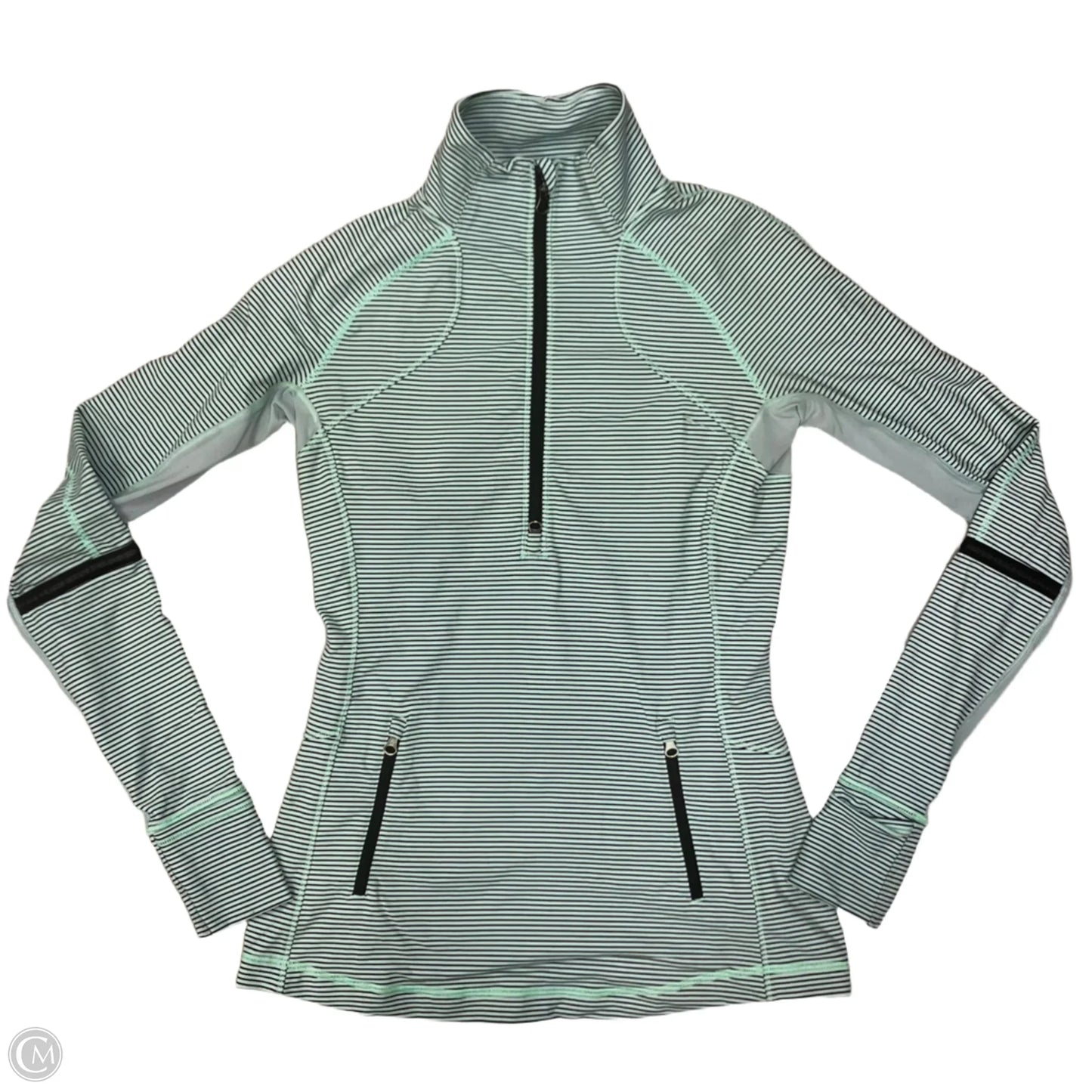 Athletic Jacket By Lululemon In Striped Pattern, Size: S