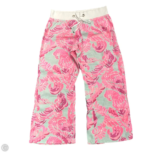 Pants Designer By Lilly Pulitzer In Blue & Pink, Size: L