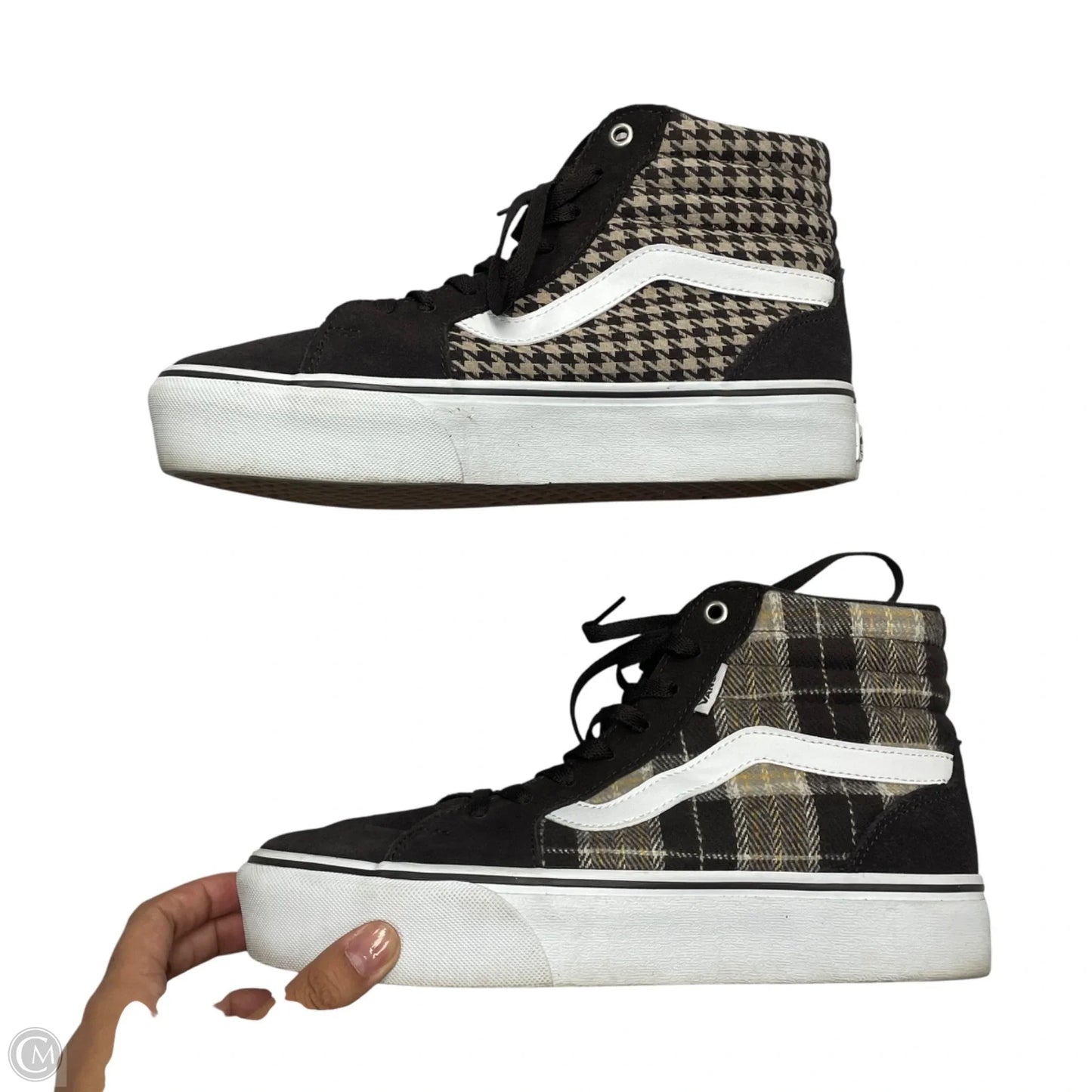 Shoes Flats By Vans In Brown & Cream, Size: 9