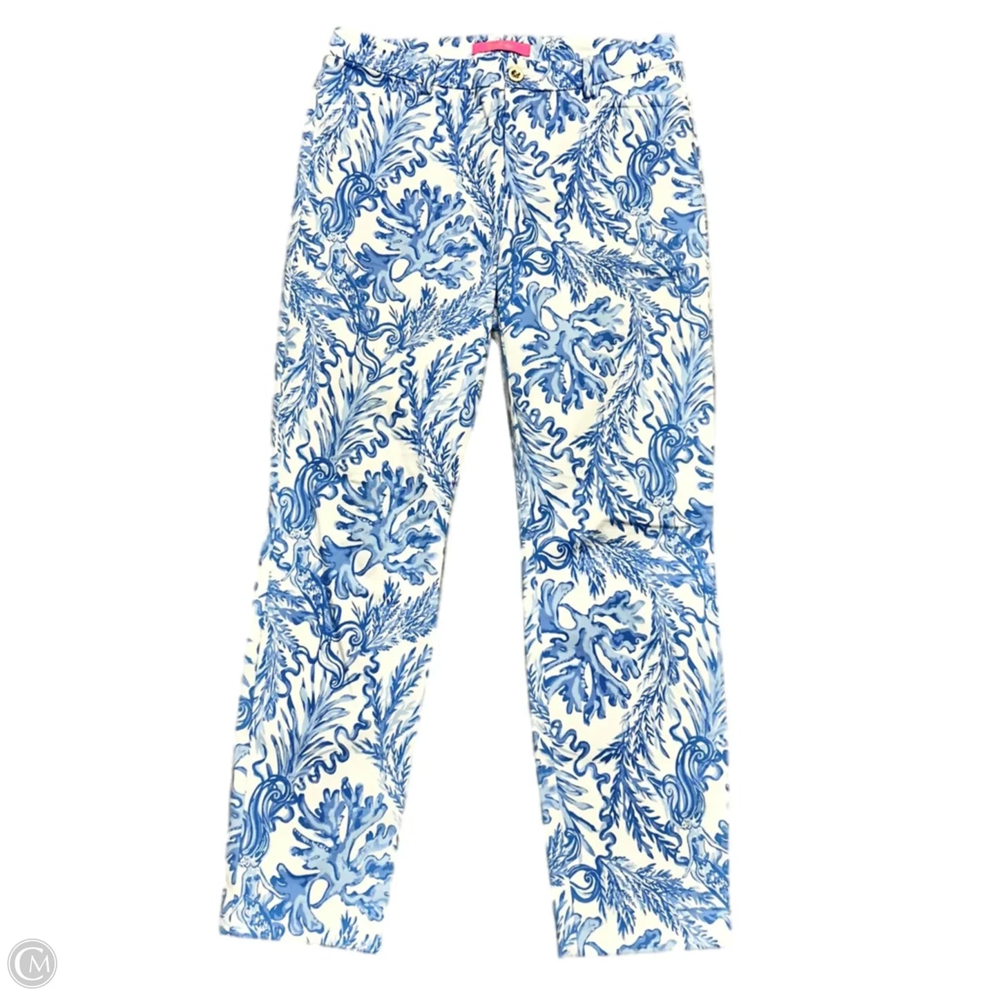 Pants Designer By Lilly Pulitzer In Blue & White, Size: S