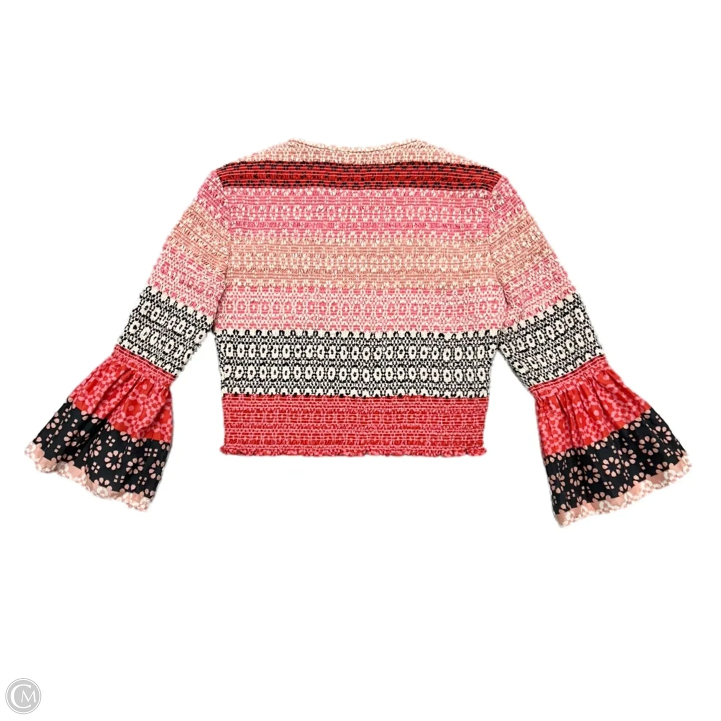 Top Long Sleeve Designer By Derek Lam In Black & Pink, Size: Xs