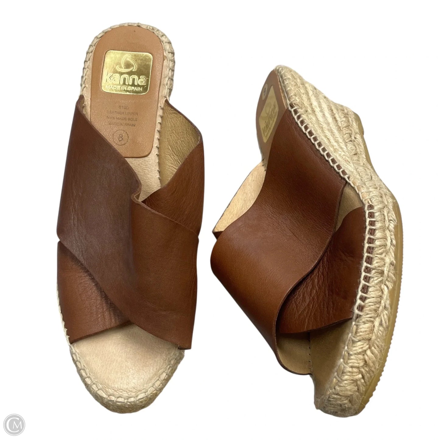 Sandals Heels Wedge By Cmc In Brown, Size: 8