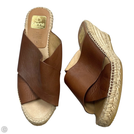Sandals Heels Wedge By Cmc In Brown, Size: 8