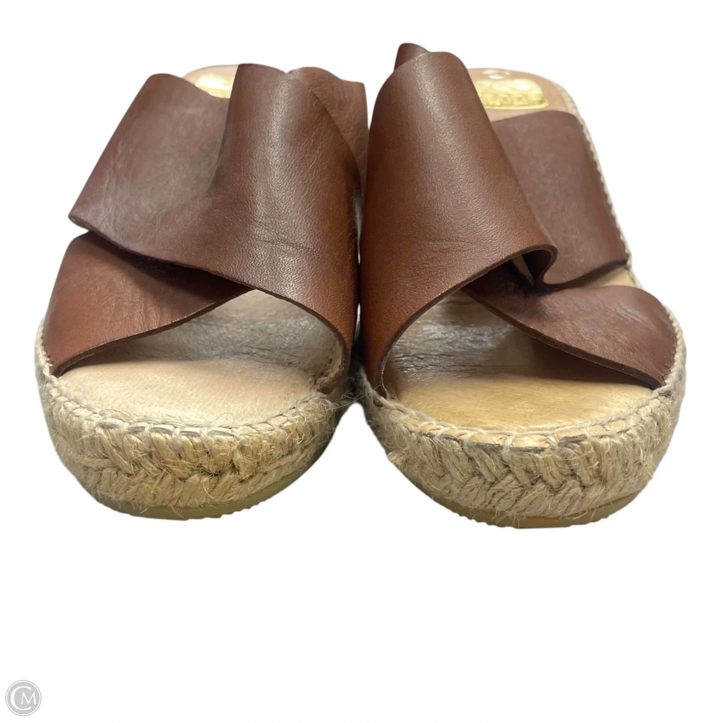 Sandals Heels Wedge By Cmc In Brown, Size: 8