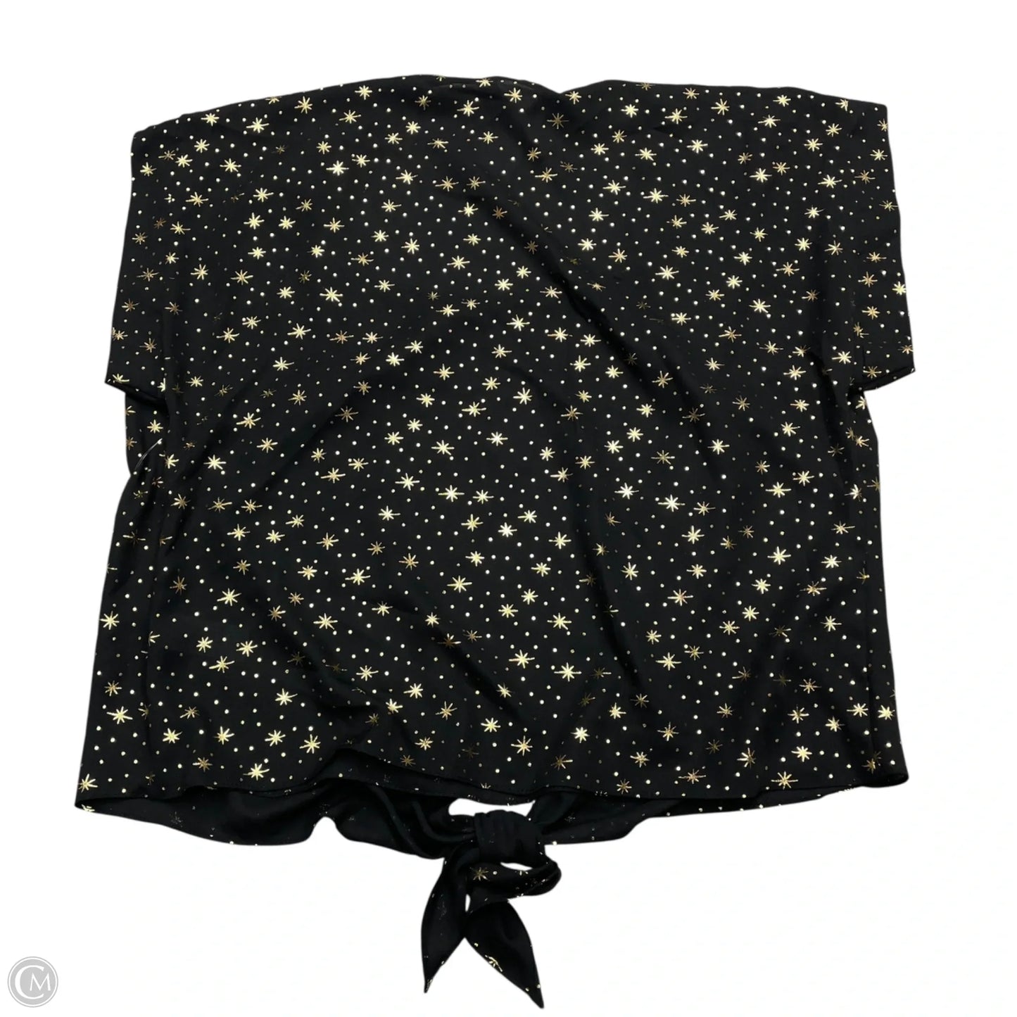Top Short Sleeve By Dorothy Perkins In Black & Gold, Size: M