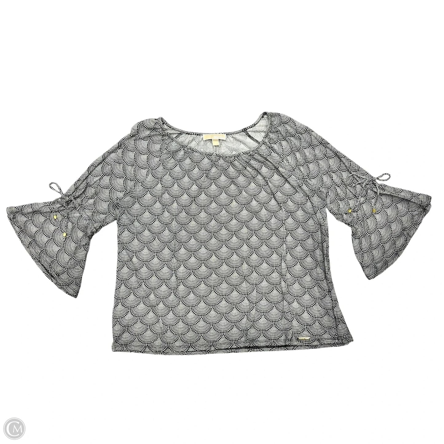 Blouse Long Sleeve By Michael By Michael Kors In Black & White, Size: 1x