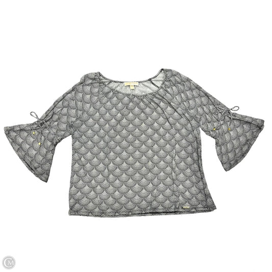 Blouse Long Sleeve By Michael By Michael Kors In Black & White, Size: 1x
