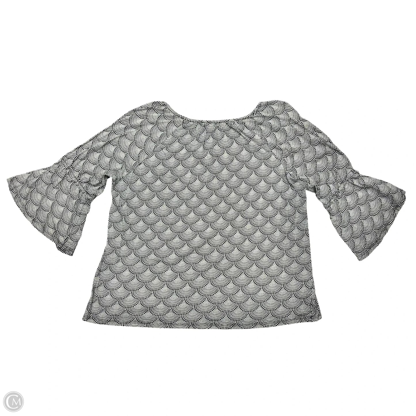 Blouse Long Sleeve By Michael By Michael Kors In Black & White, Size: 1x
