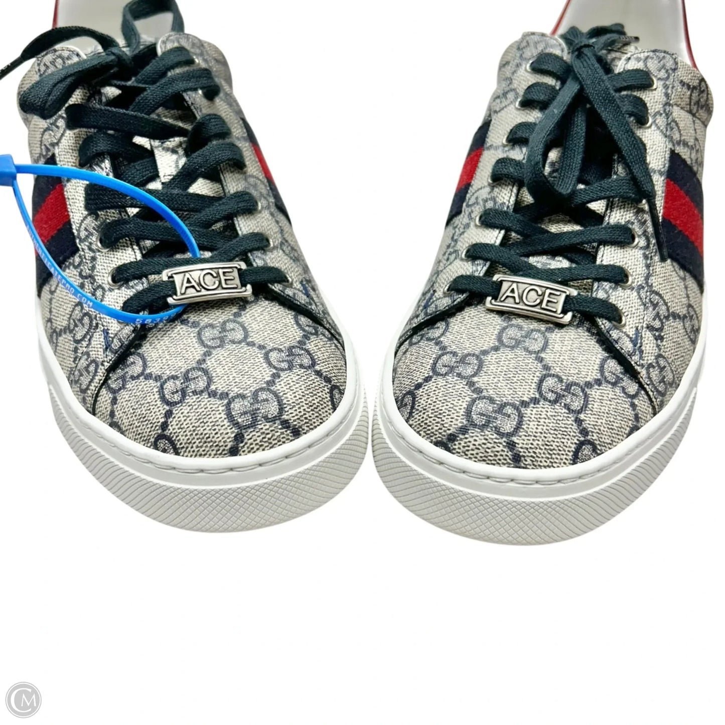 Shoes Luxury Designer By Gucci In Blue & Red & White, Size: 9.5