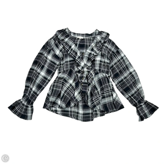 Top Long Sleeve By Pilcro In Black & White, Size: Xxs