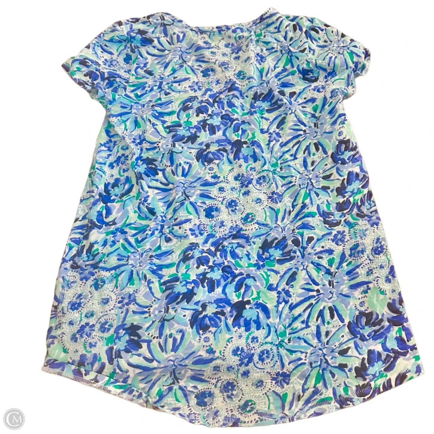 Top Short Sleeve Designer By Lilly Pulitzer In Blue & Green, Size: Xs