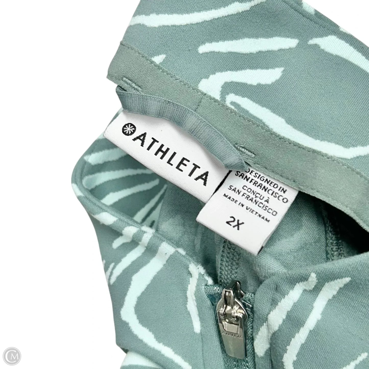 Athletic Jacket By Athleta In Blue & White, Size: 2x