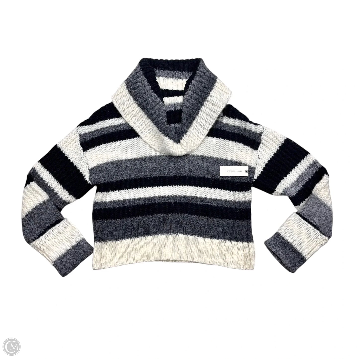 Sweater By Anthropologie In Black & Grey, Size: S