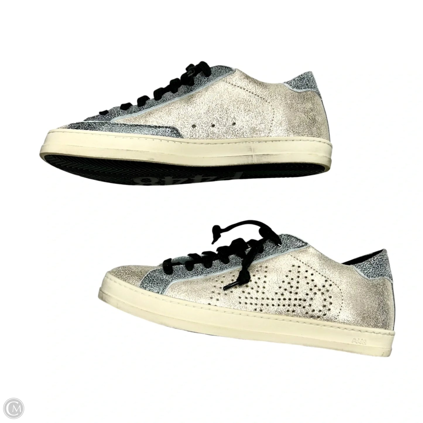 Shoes Sneakers By P448 In Gold & Grey, Size: 5.5
