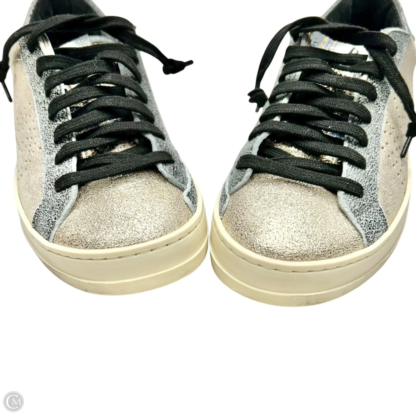 Shoes Sneakers By P448 In Gold & Grey, Size: 5.5