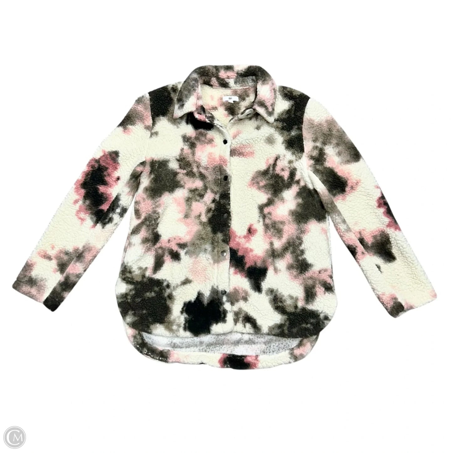 Jacket Faux Fur & Sherpa By Bp In Grey & Pink, Size: M