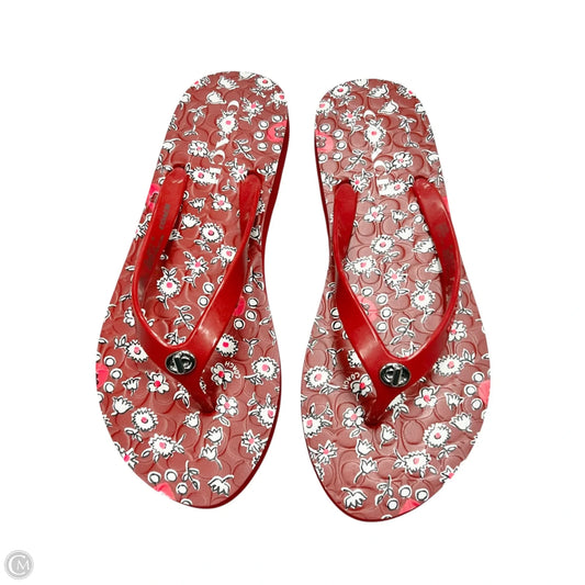Sandals Designer By Coach In Red, Size: 8