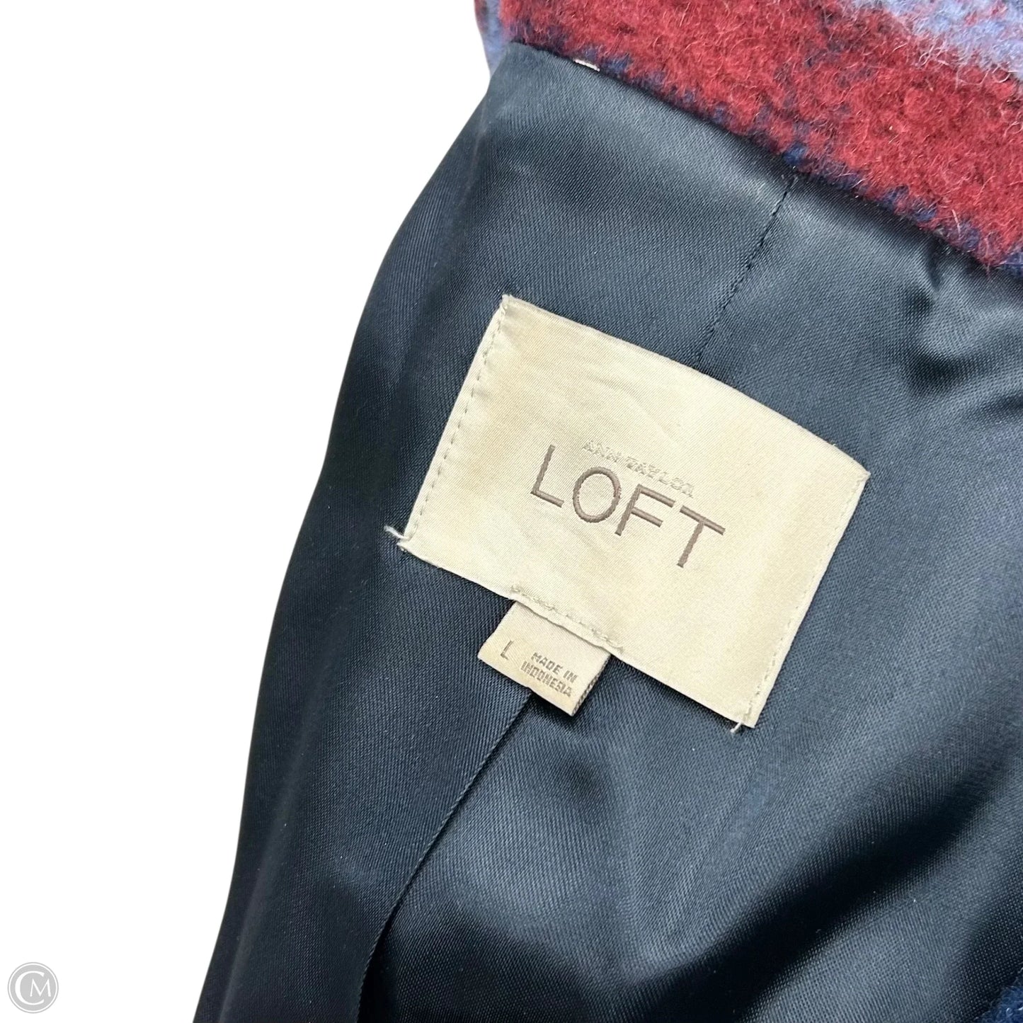 Coat Peacoat By Loft In Blue & Red, Size: L