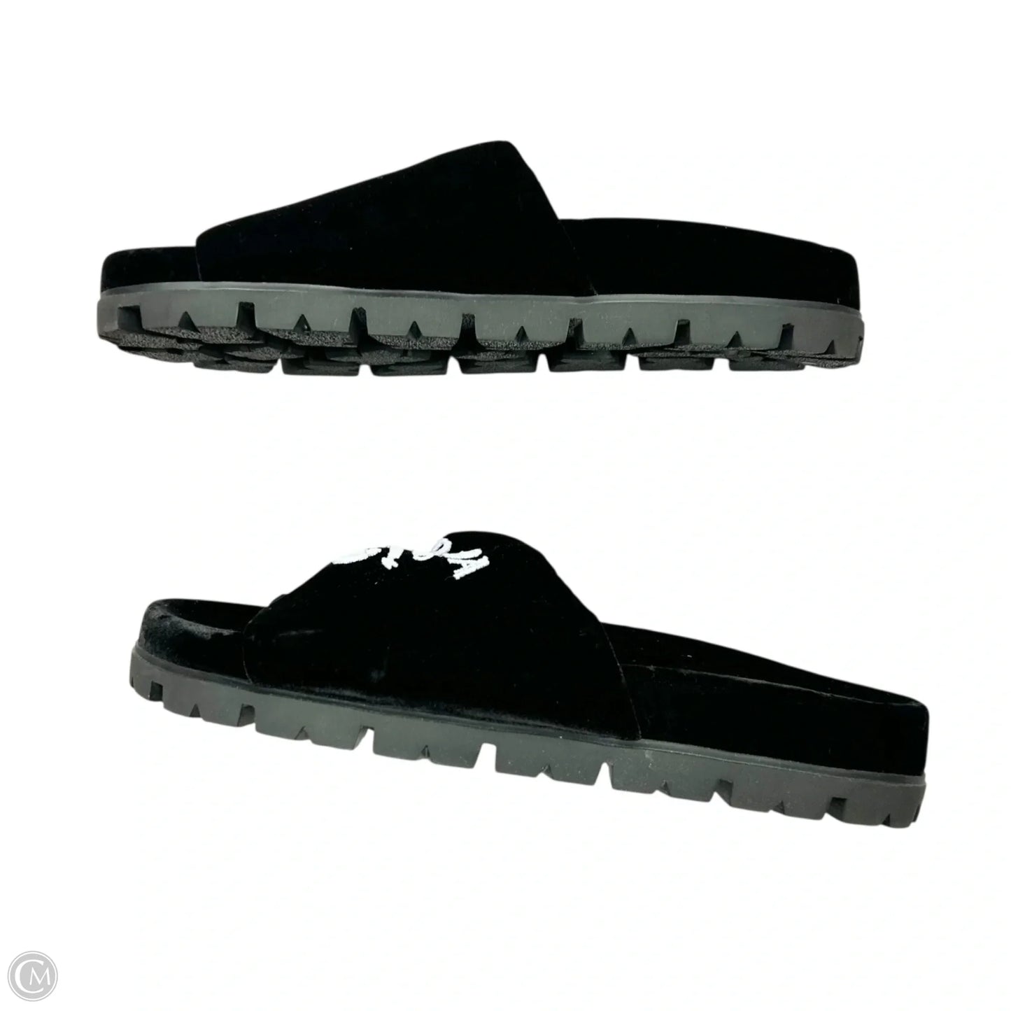 Shoes Luxury Designer By Prada In Black & White, Size: 10.5