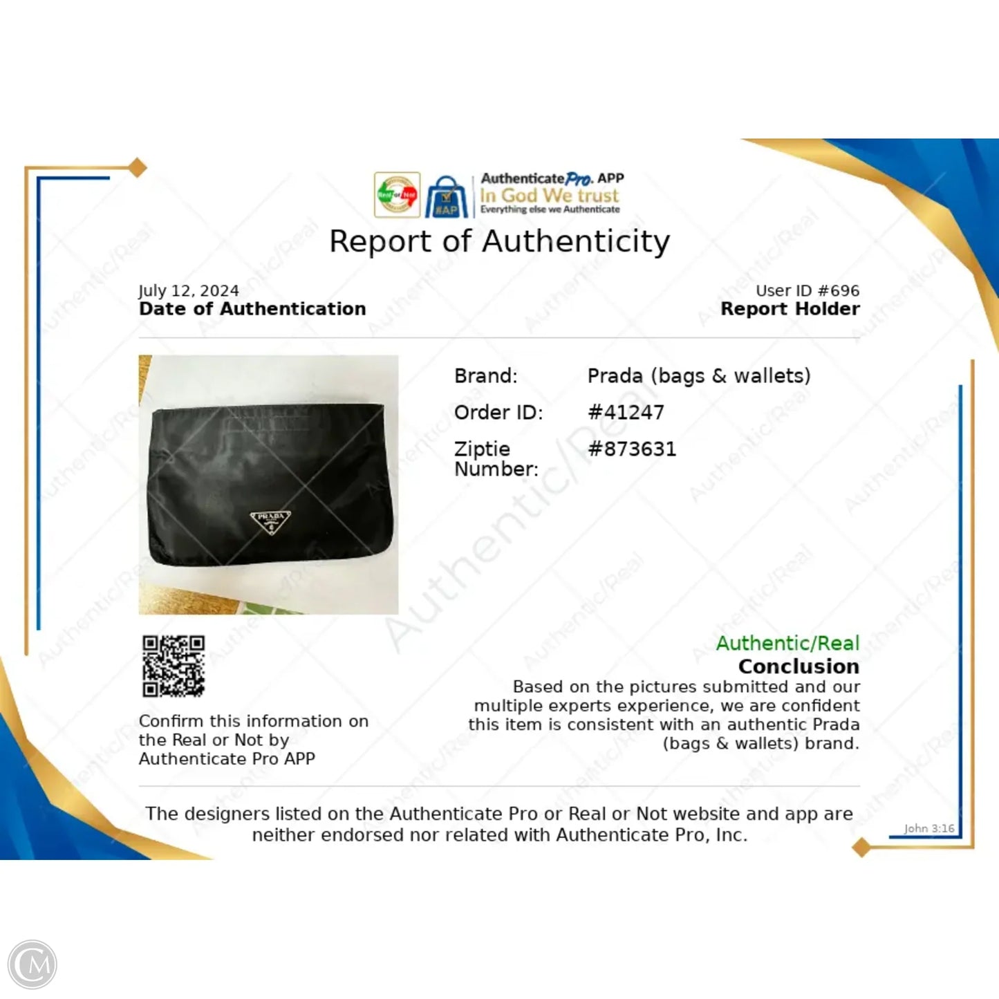 Makeup Bag Luxury Designer By Prada, Size: Small