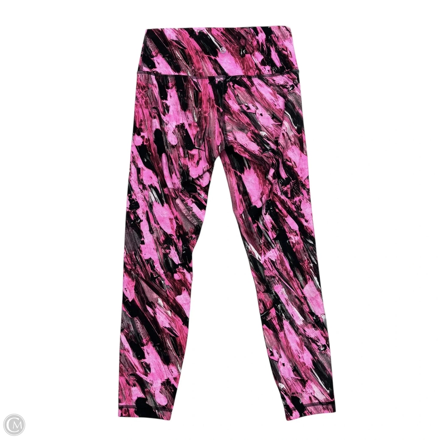 Athletic Leggings By Lululemon In Black & Pink, Size: M