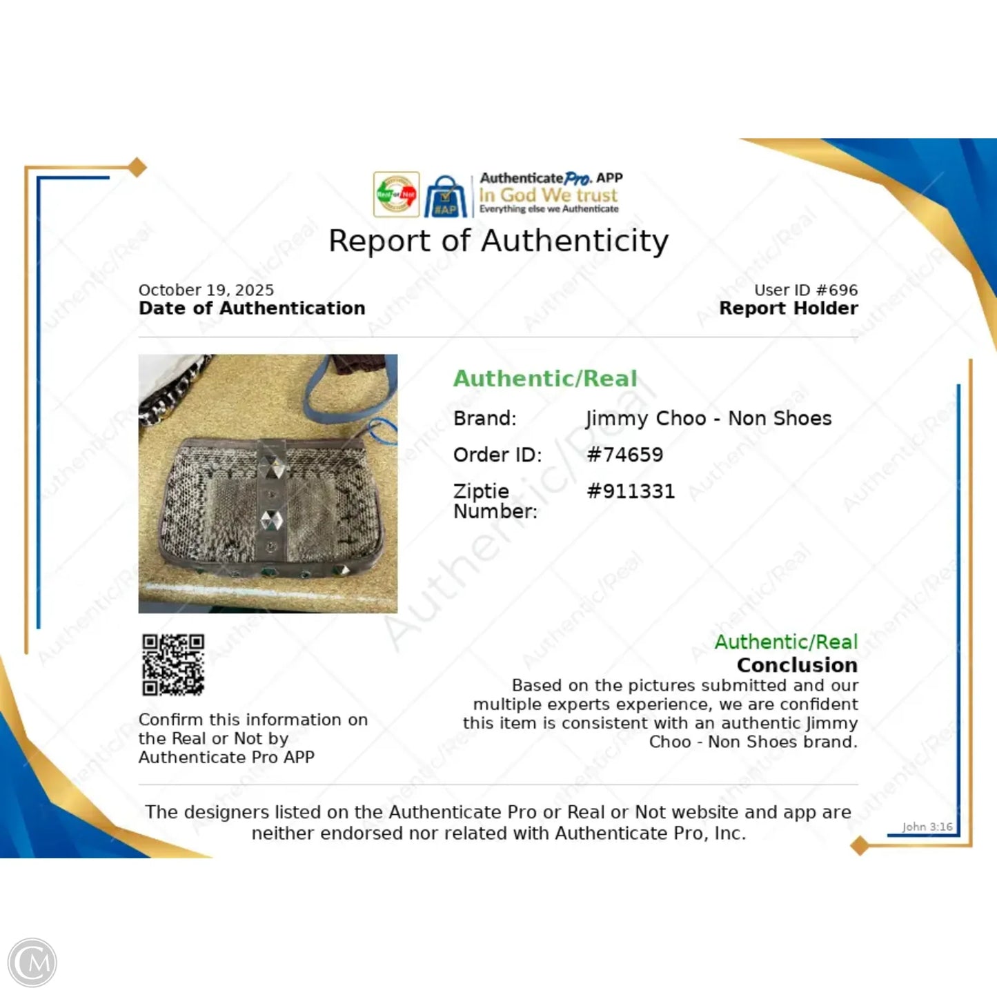 Clutch Luxury Designer By Jimmy Choo, Size: Large