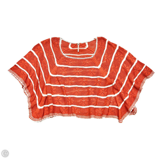 Sweater Short Sleeve By Free People In Orange & White, Size: Xs