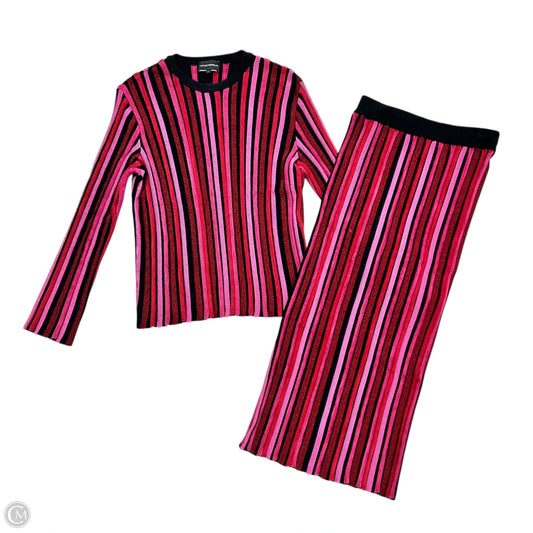 Skirt Set 2pc By Emporio Armani In Black & Pink, Size: L