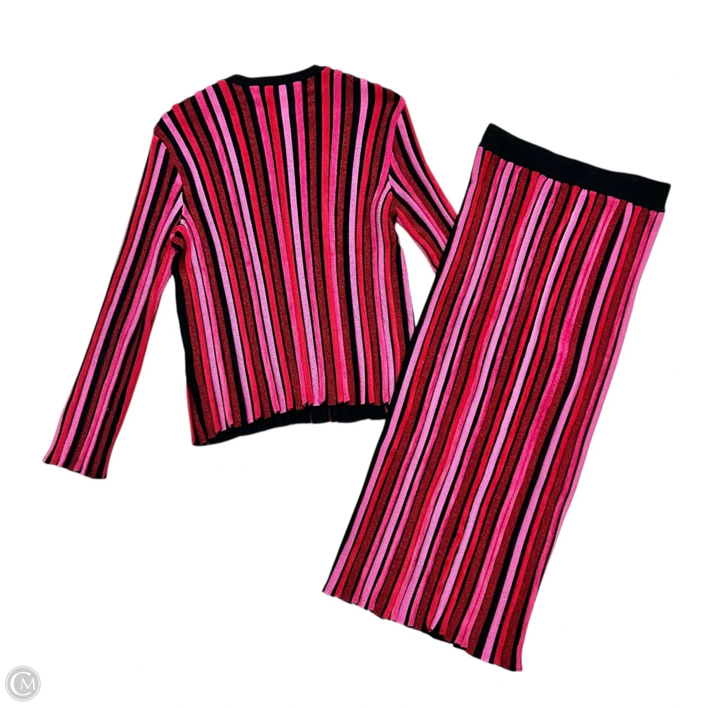 Skirt Set 2pc By Emporio Armani In Black & Pink, Size: L