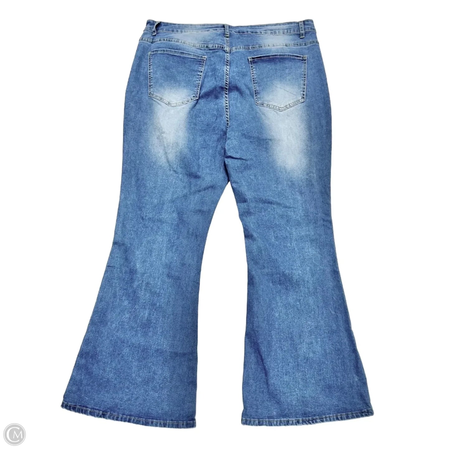 Jeans Flared In Blue Denim, Size: 3x