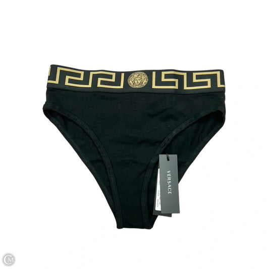 Shorts Luxury Designer By Versace In Black & Gold, Size: S