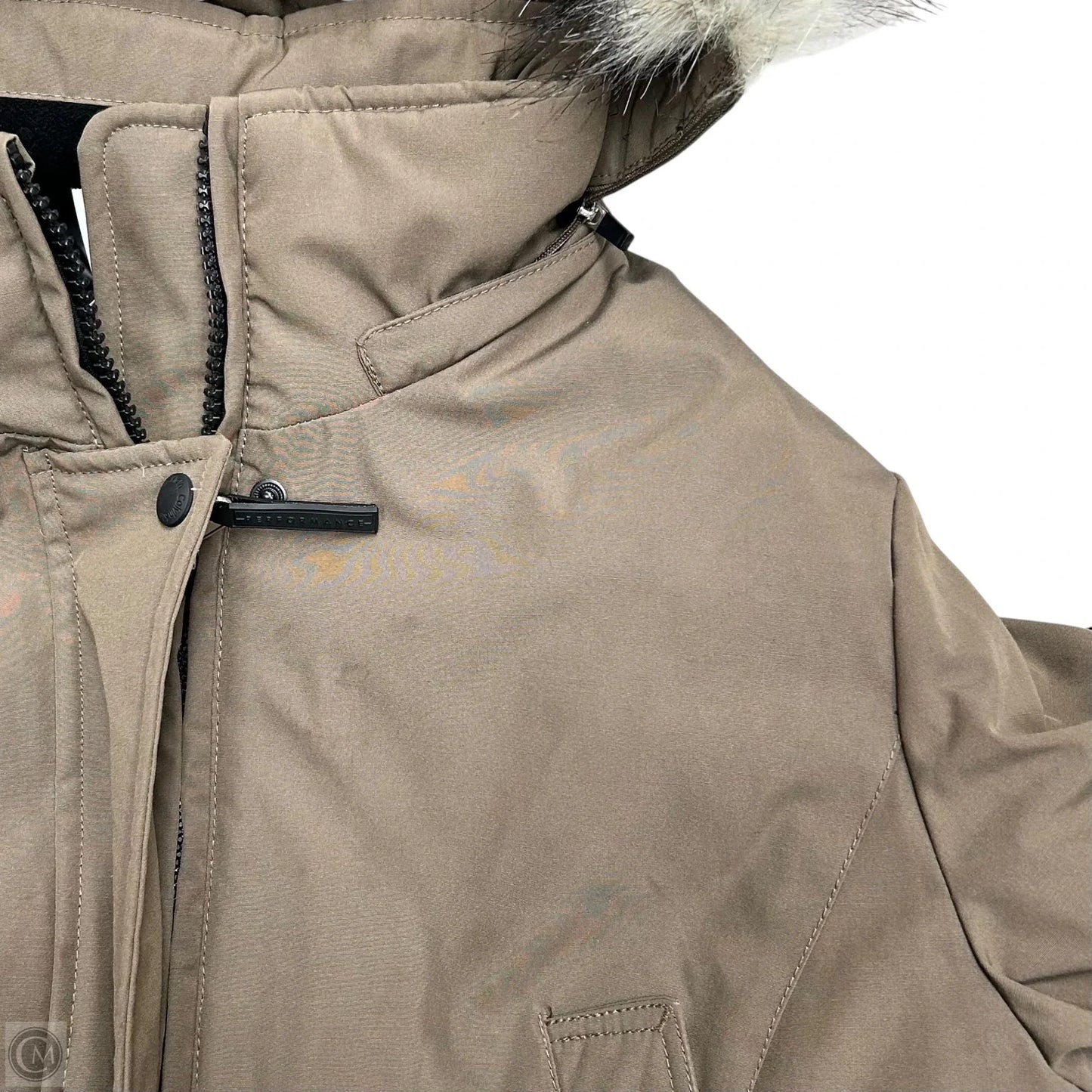 Coat Parka By Calvin Klein In Brown, Size: L