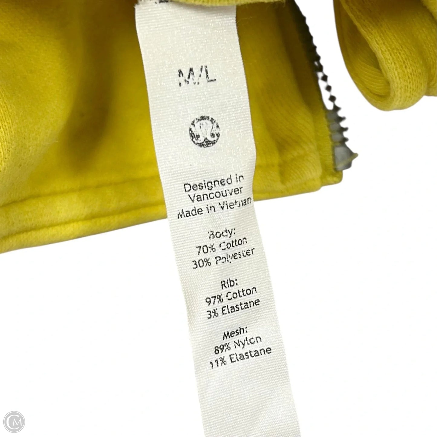 Athletic Sweatshirt Collar By Lululemon In Yellow, Size: M/L