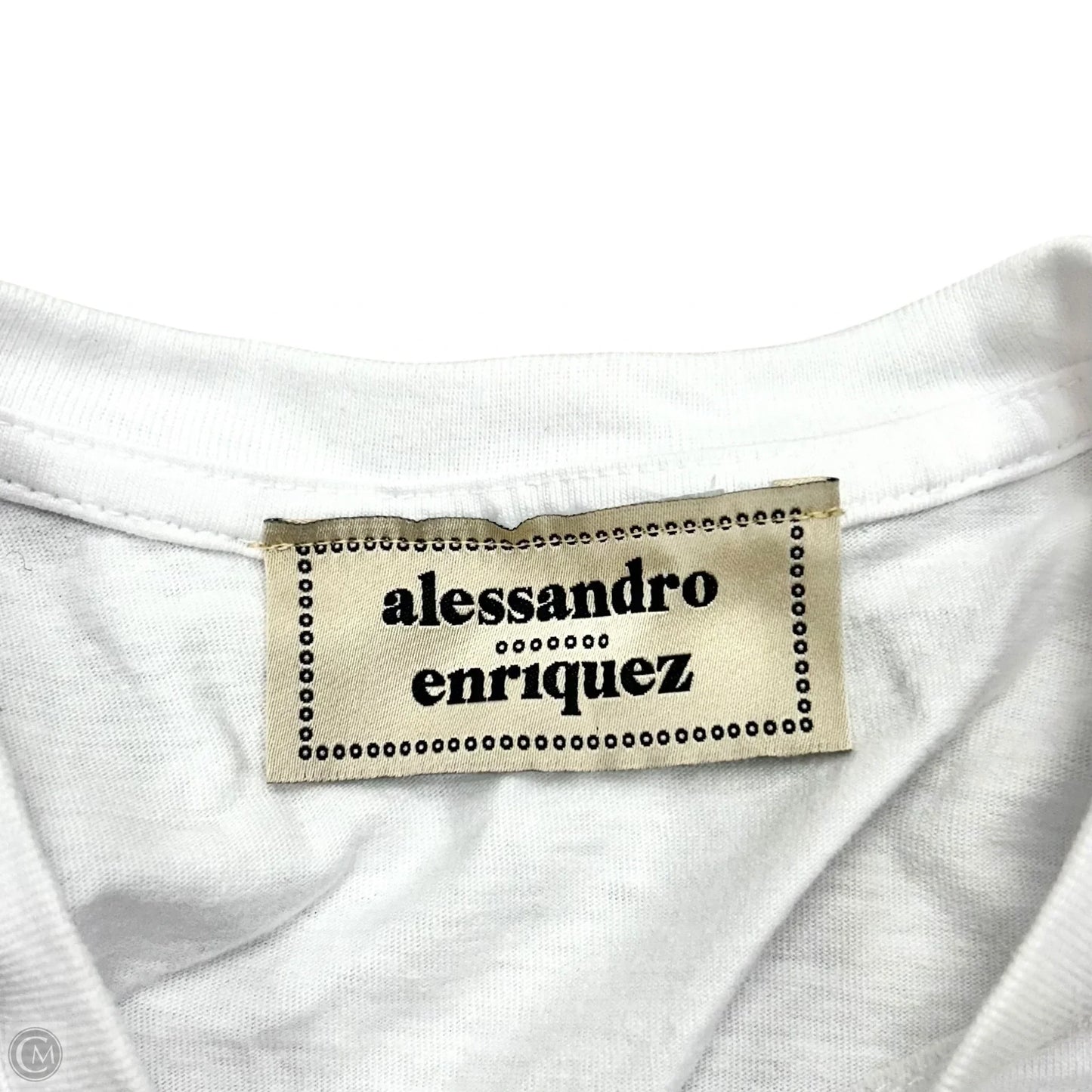 Top Short Sleeve By Alessandro Enriquez In White, Size: M