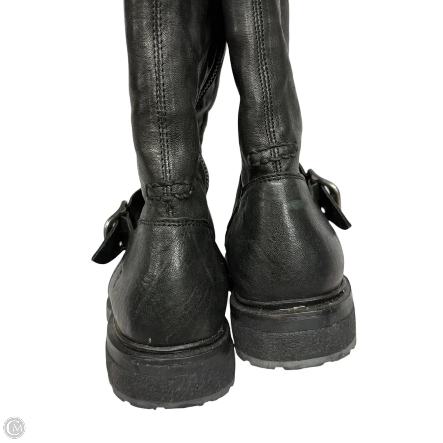 Boots Designer By Frye In Black & Brown, Size: 8